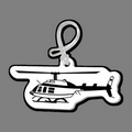Helicopter (Left, Wht) Luggage/Bag Tag W/ Tab